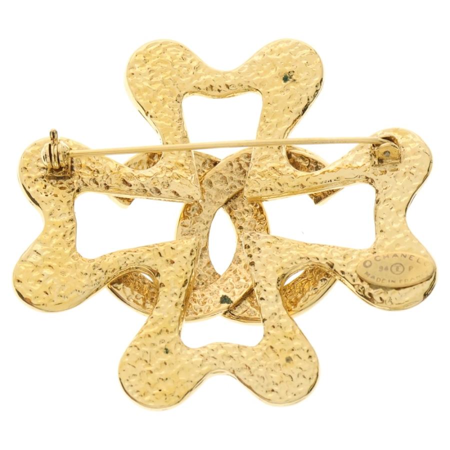 CHANEL 最高 シャネル ブローチ クローバー ココマーク 94P ゴールド