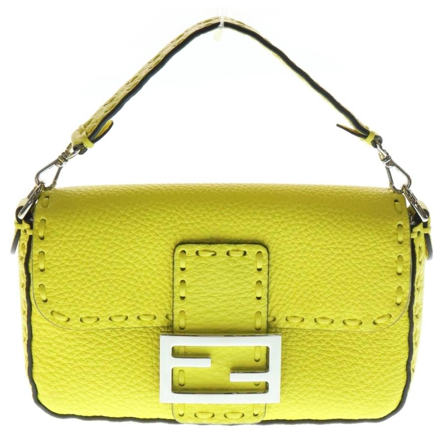 FENDI イエロー ショルダーバッグ 中古・古着通販】FENDI (フェンディ) ボックスショルダーバッグ