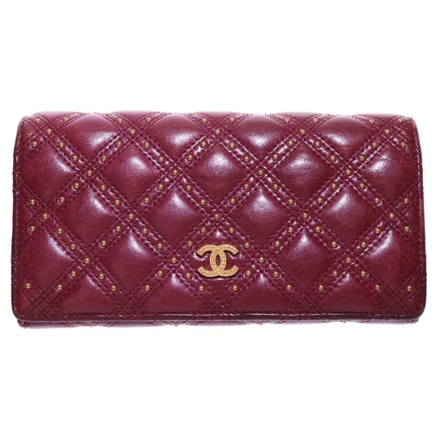 CHANEL（シャネル） スタッズマトラッセ フラップ長財布 ロング