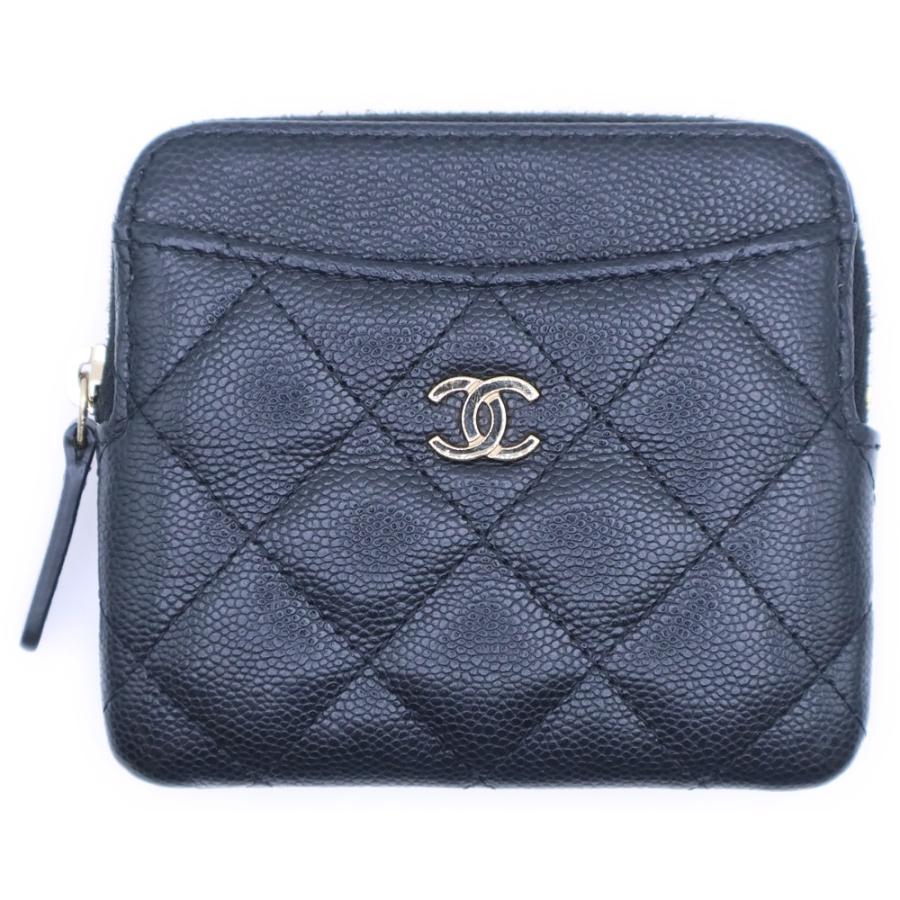 CHANEL マトラッセ　キャビアスキン　ラウンドジップケース CHANEL（シャネル） マトラッセ ジップウォレット キャビアスキン