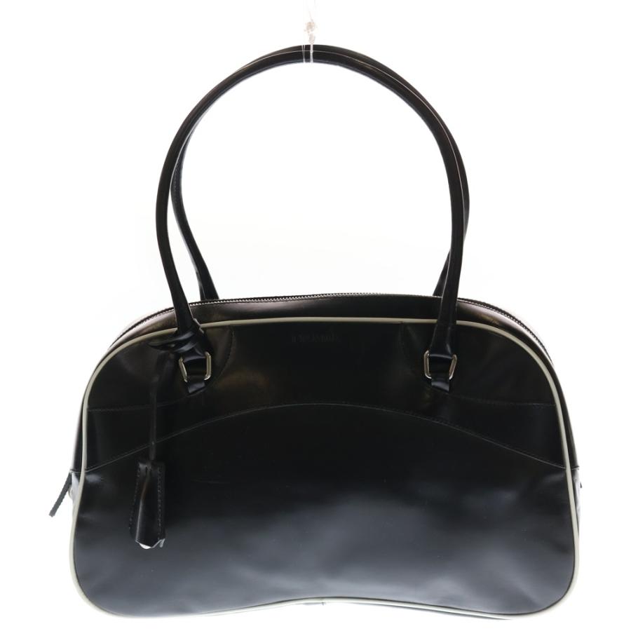 PRADA（プラダ） ボーリングバッグ ハンドバッグ ブラック×ホワイト