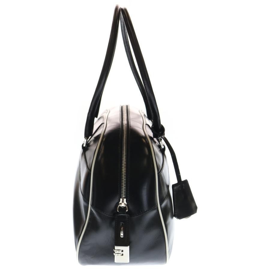 PRADA（プラダ） ボーリングバッグ ハンドバッグ ブラック×ホワイト