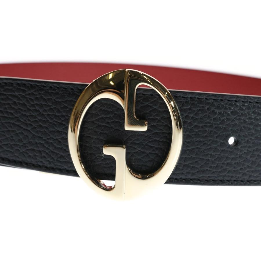 GUCCI（グッチ） GGバックル リバーシブルベルト ブラック×レッド