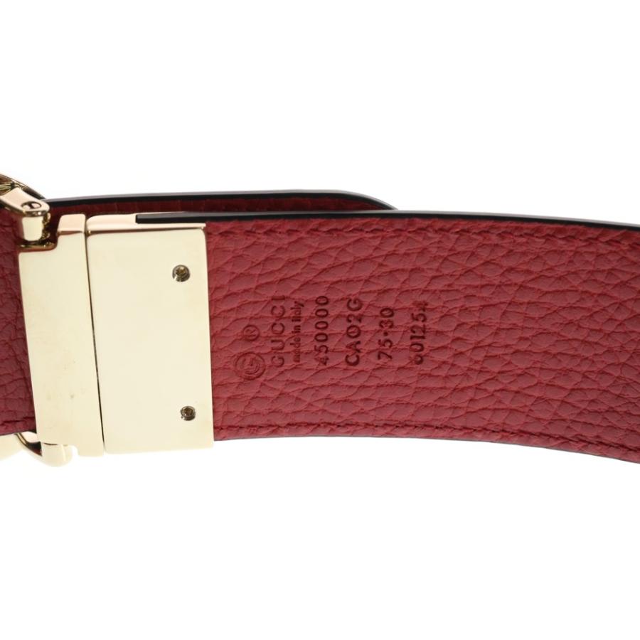 GUCCI（グッチ） GGバックル リバーシブルベルト ブラック×レッド