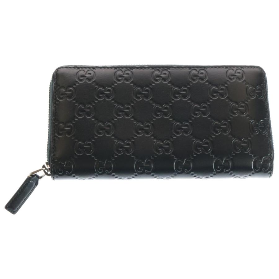 正規品 GUCCI グッチシマ ラウンドファスナー 長財布 レザー ブラック GUCCI（グッチ） 財布 グッチシマ ラウンドファスナー長財布 807987
