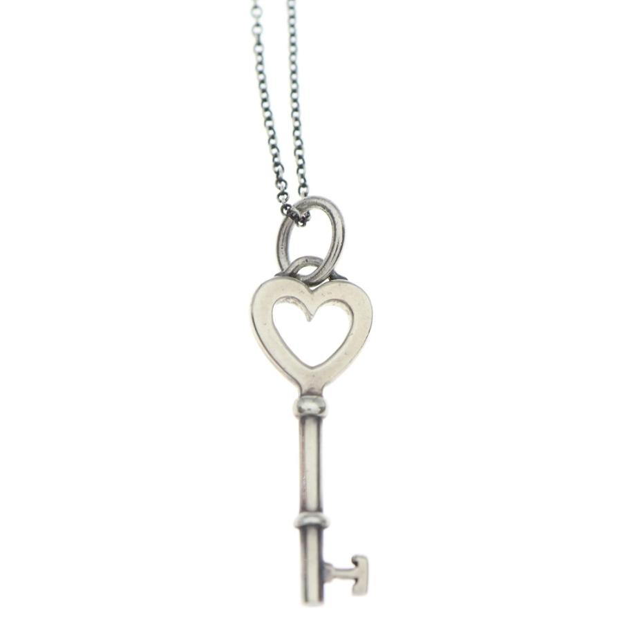 TIFFANY & Co. ティファニー オープンハート キー ネックレス ペンダント チェーン シルバー 925 2.7g