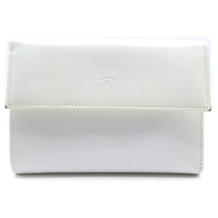 プラダ　パテント　折り財布　がま口 PRADA（プラダ） 三つ折りコンパクトウォレット がま口 財布 コイン