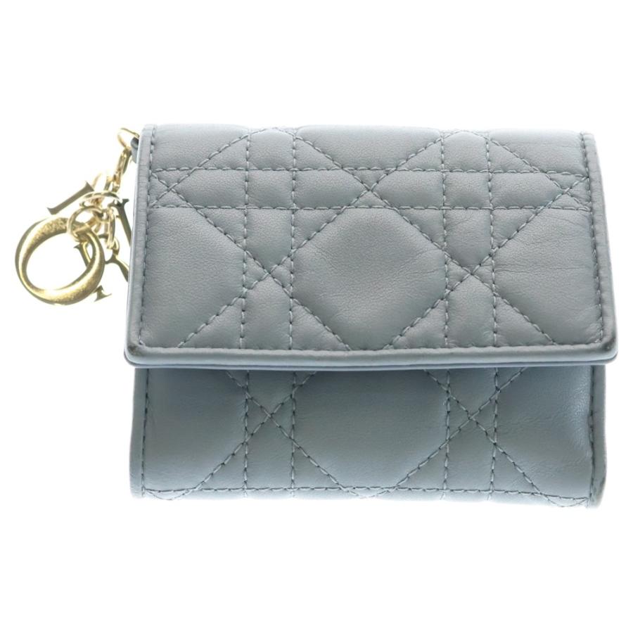 Dior グレー キルティング 三つ折り財布 Christian Dior（クリスチャン・ディオール） レディディオール