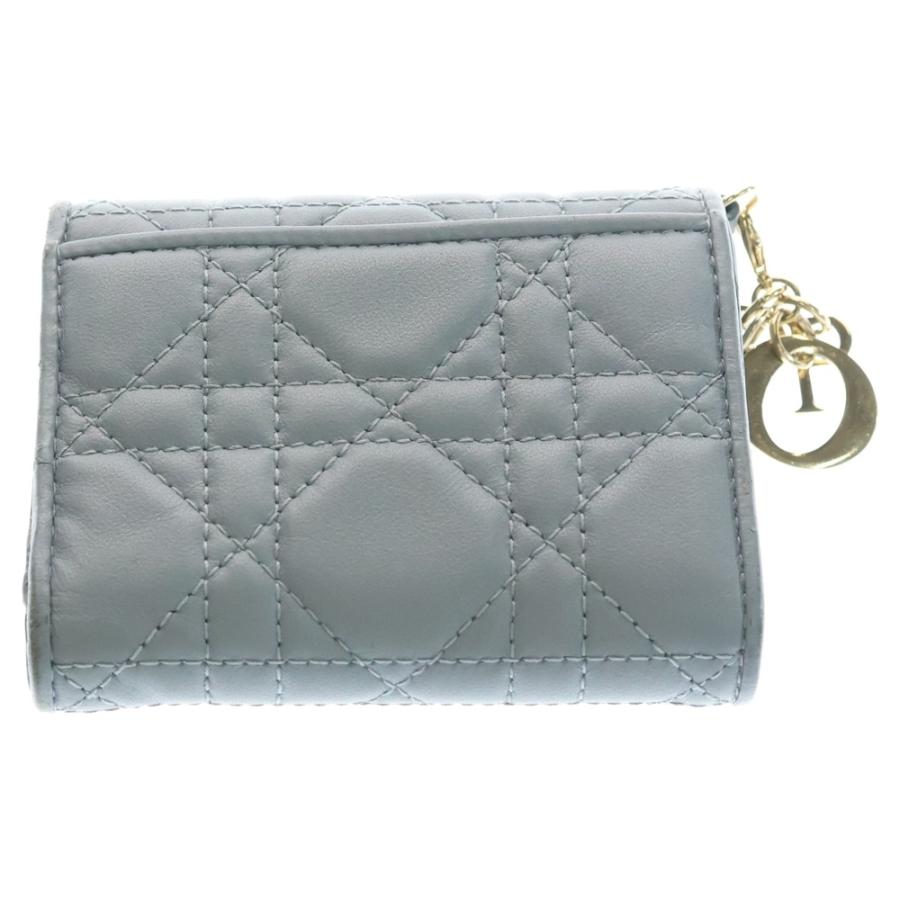 Dior ディオール レディディオール ロータスウォレット 三つ折り財布 ブラック S0181OVRB_M900 レディース【中古】【美品】 Christian Dior（クリスチャン・ディオール） 3つ折り財布 レディ