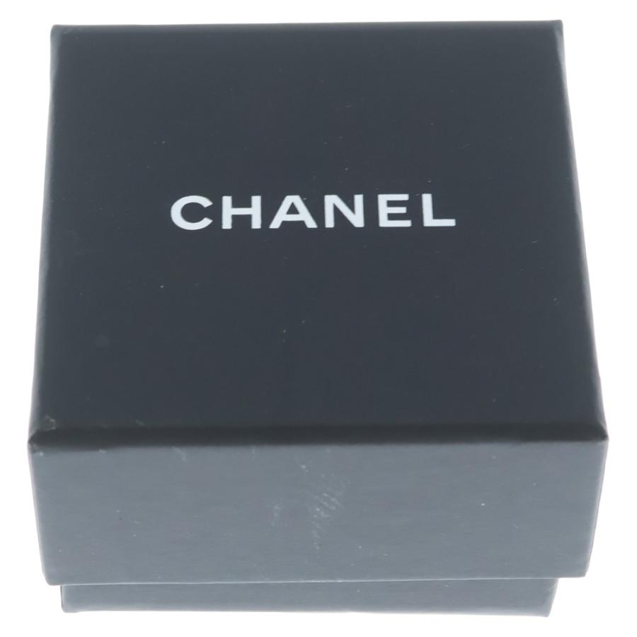 CHANEL シャネル ラインストーン フェイクパール ココ ラウンド型ピアス シルバー_5