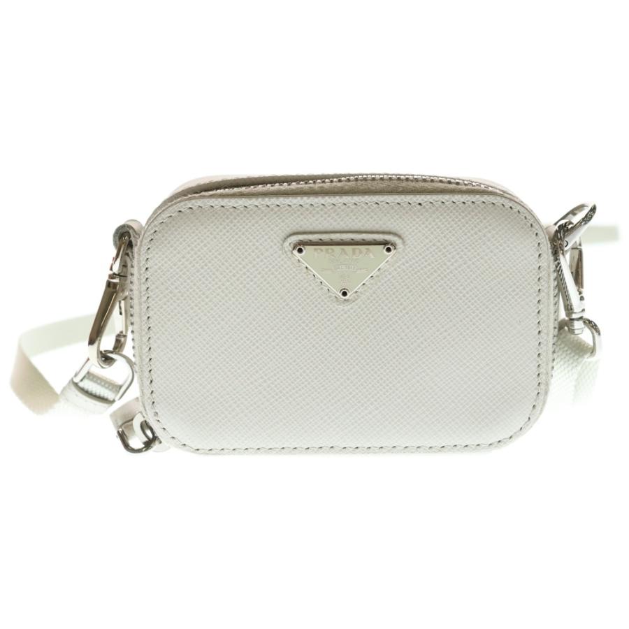 PRADA プラダ サフィアーノ ミニポーチ ショルダーバッグ ミニバッグ アイボリー レザー 2TT105 シルバー金具 PRADA（プラダ） サフィアーノ ミニポーチ ショルダーバッグ ミニ