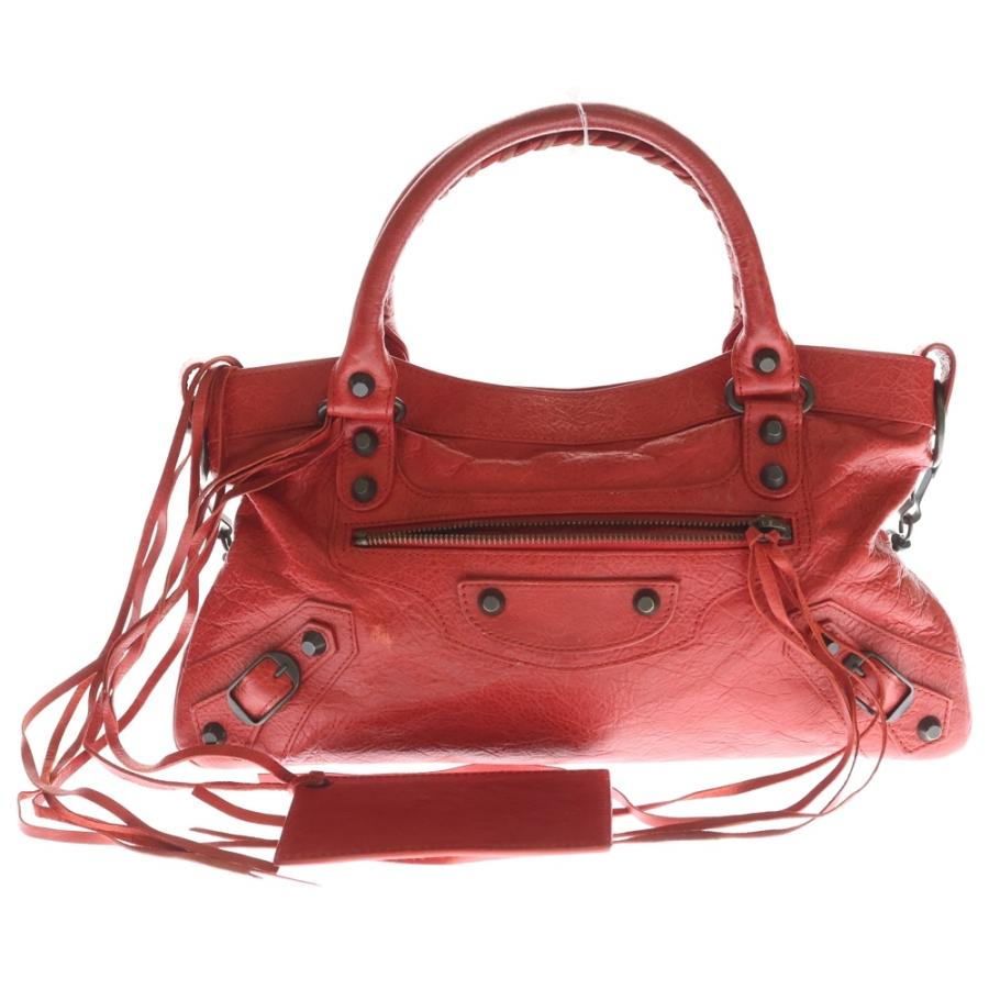 BALENCIAGA バレンシアガ ザ・ファースト レッド レザー 2WAY ハンドバッグ ショルダーバッグ 103208 BALENCIAGA（バレンシアガ） ザ・ファースト レッド レザー 2WAY