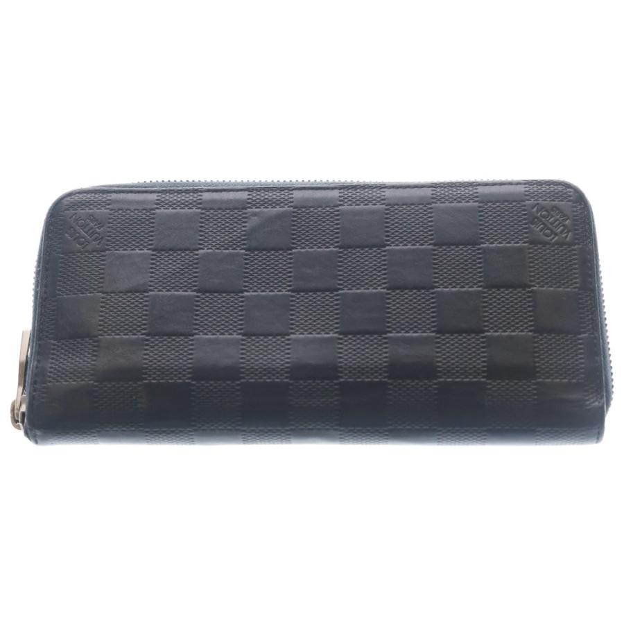 LOUIS VUITTON ルイヴィトン ダミエアンフィニ ジッピーウォレットヴェルティカル コスモス ロングウォレット 長財布 カードケース ネイビー レザー N63549 シルバー金具 LOUIS VUITTON（ルイ・ヴィトン） ダミエアンフィニ ジッピー