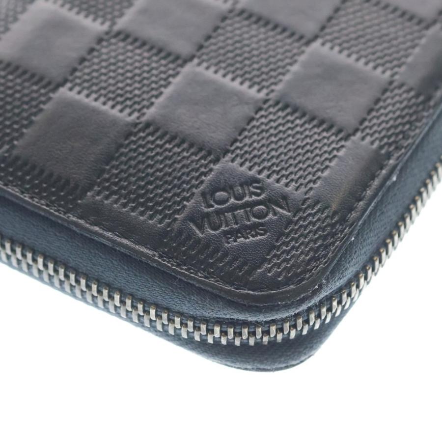 LOUIS VUITTON ルイヴィトン ダミエアンフィニ ジッピーウォレットヴェルティカル コスモス ロングウォレット 長財布 カードケース ネイビー レザー N63549 シルバー金具 LOUIS VUITTON（ルイ・ヴィトン） ダミエアンフィニ ジッピー