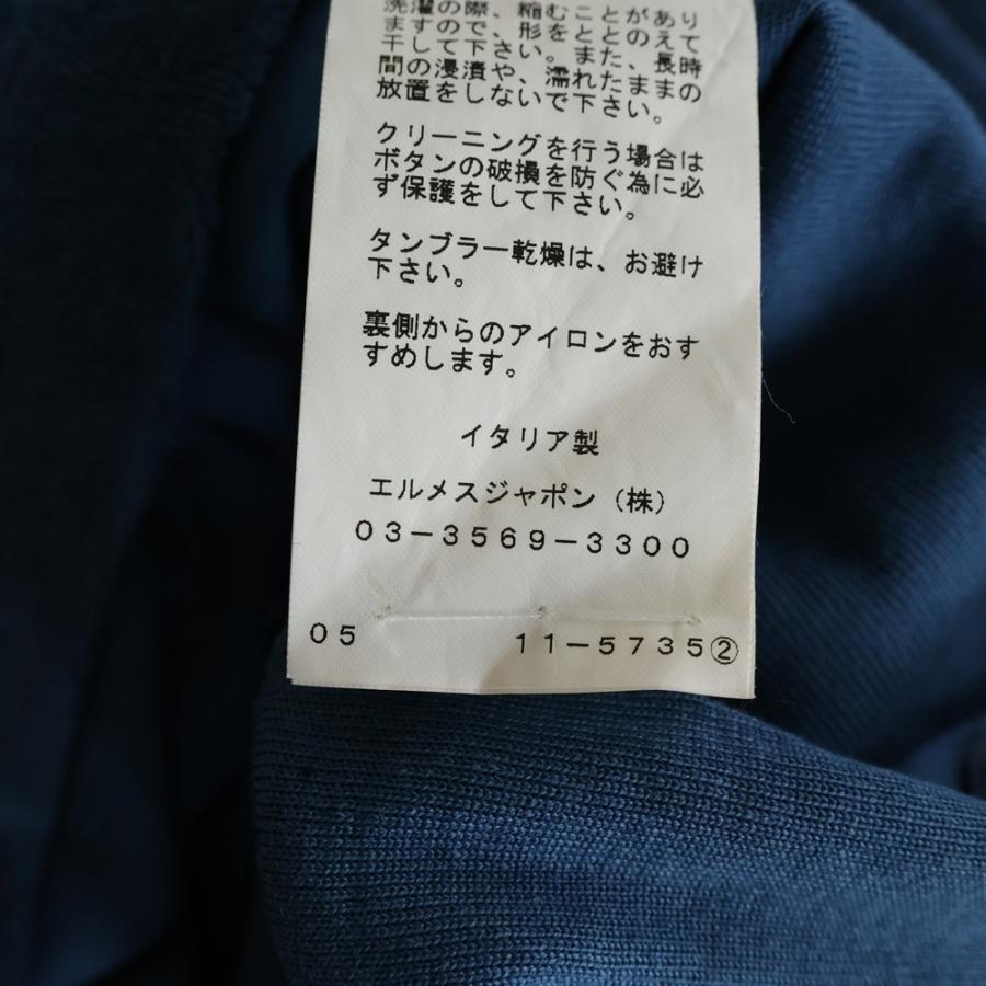 HERMES（エルメス） 半袖パイルトップス パイルポロシャツ ブルー M