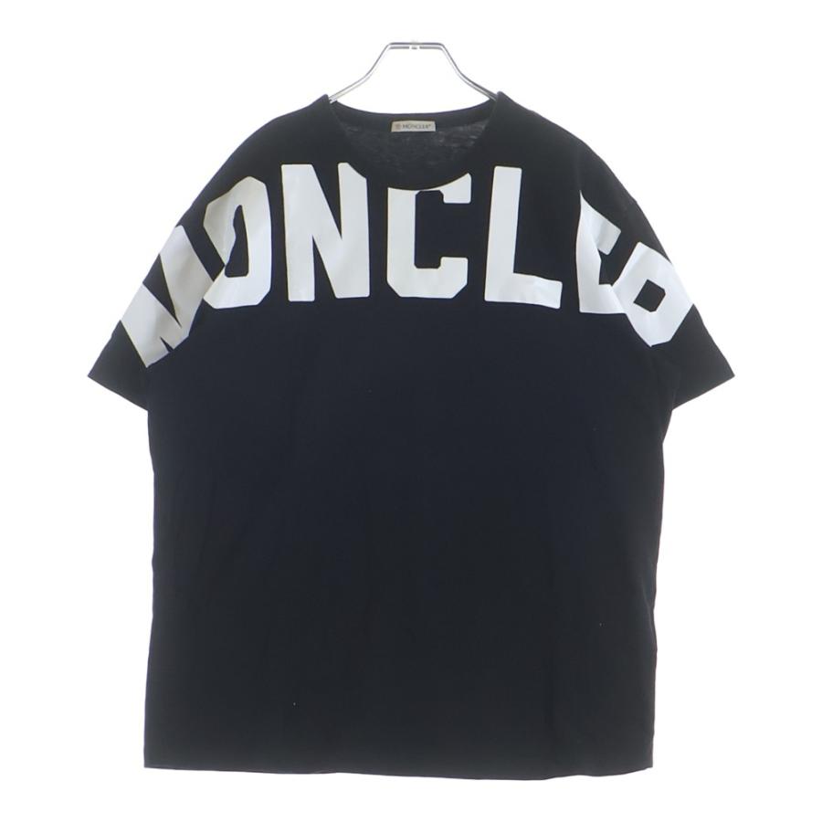 MONCLER モンクレール コットン Tシャツ L ブラック×ホワイト ロゴ