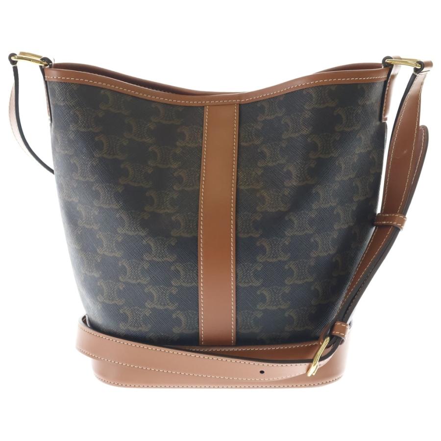 CELINE トリオンフ バケットバッグ ブラウン　ミニ CELINE（セリーヌ） トリオンフ スモール バケット ショルダーバッグ