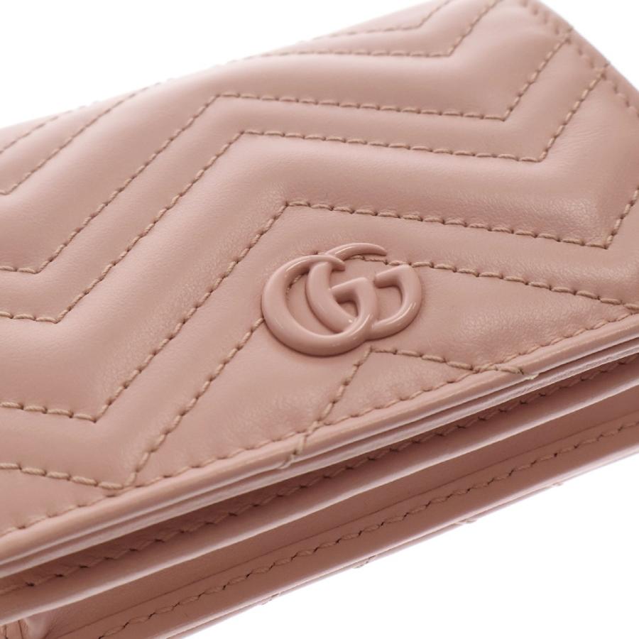 GUCCI グッチ GGマーモント コンパクトウォレット ピンク レザー GUCCI グッチ GGマーモント コンパクトウォレット ピンク レザー