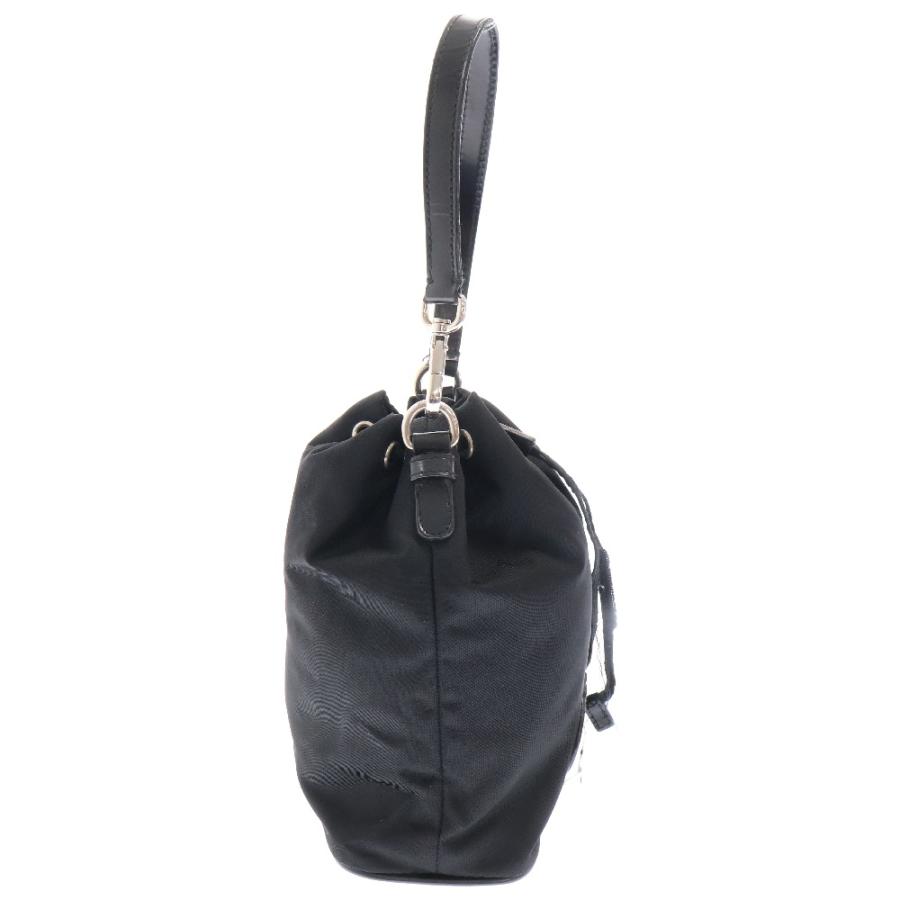 PRADA（プラダ） テスート レザービッグロゴナイロン巾着ハンドバッグ