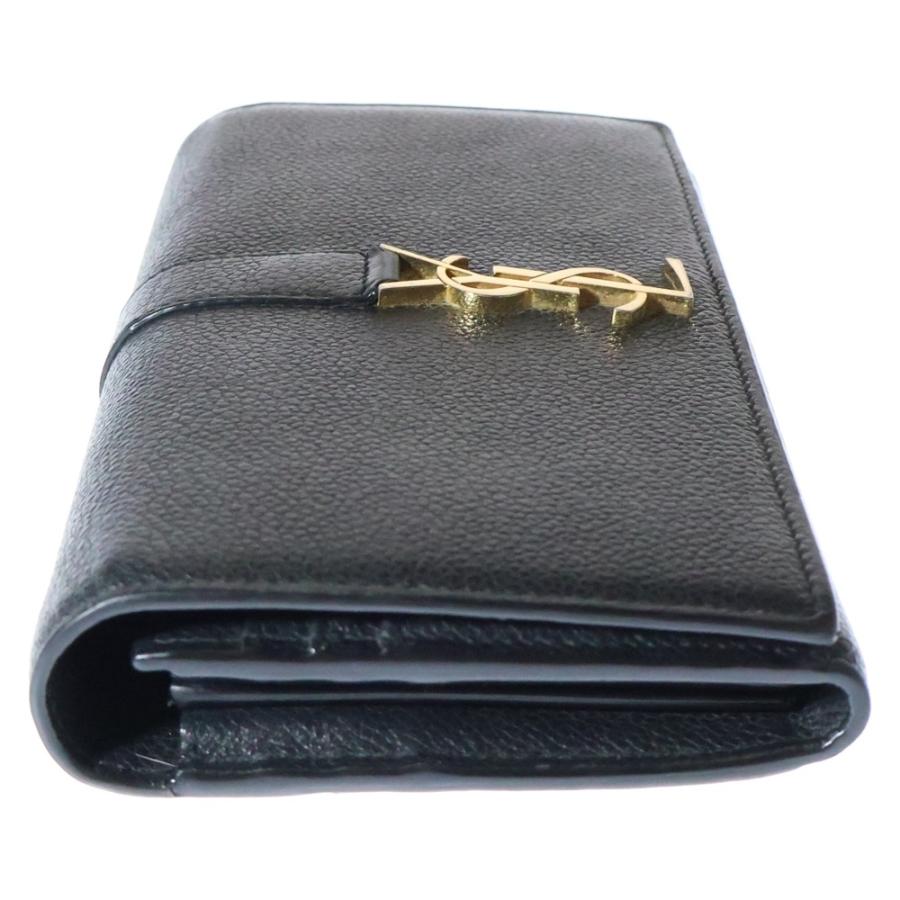 SAINT LAURENT PARIS サンローランパリ YSLロゴ フラップウォレット 長  