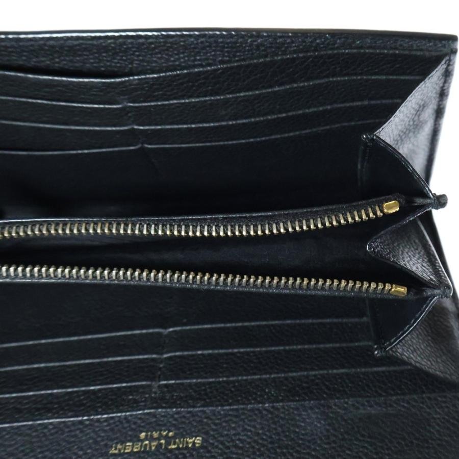 SAINT LAURENT PARIS サンローランパリ YSLロゴ フラップウォレット 長  