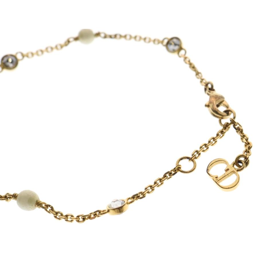 DIOR ディオール フェイクパールブレスレット GP ゴールド ロゴ
