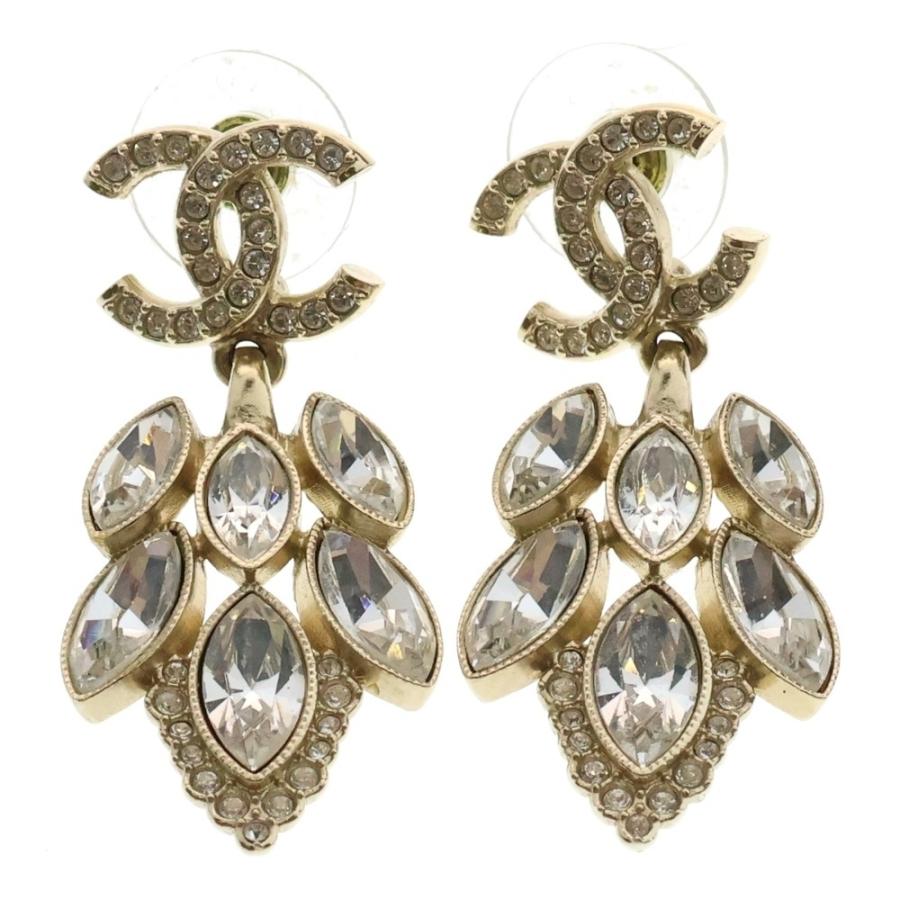 CHANEL（シャネル） ココマーク ラインストーン ドロップピアス イヤー