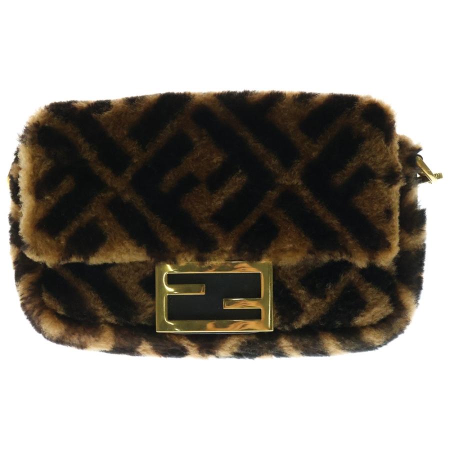 FENDI（フェンディ） ズッカ マンマバケット ミニ ブラウン ファー 