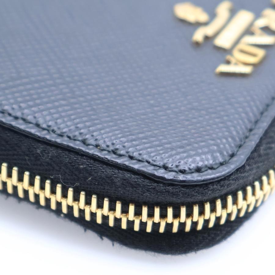 PRADA プラダ ロゴ コインケース ウォレット 財布 ブラック ゴールド  