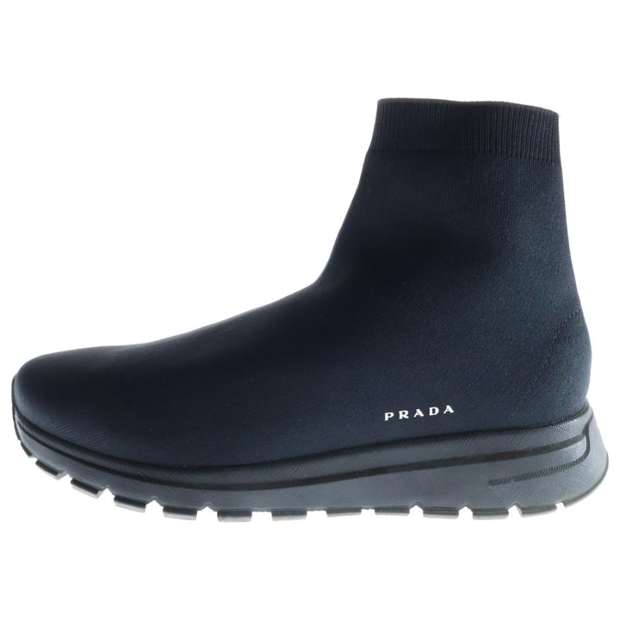 PRADA（プラダ） ロゴハイカットソックススニーカー ブラック 8 1/2