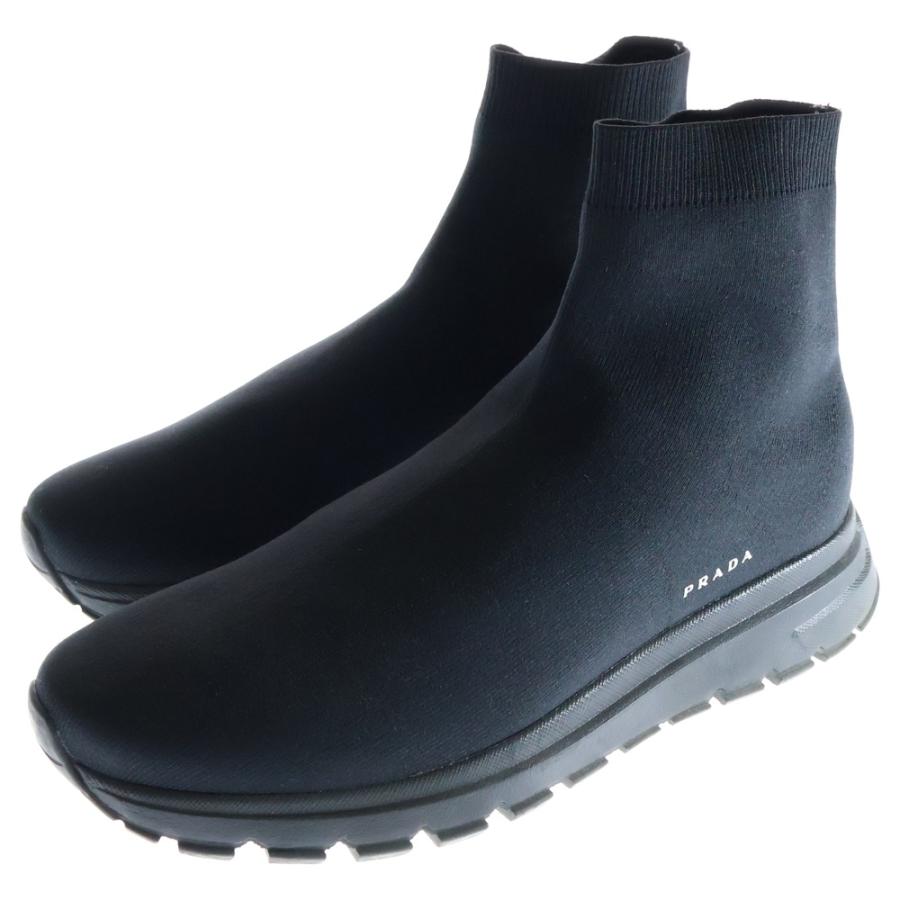 PRADA（プラダ） ロゴハイカットソックススニーカー ブラック 8 1/2