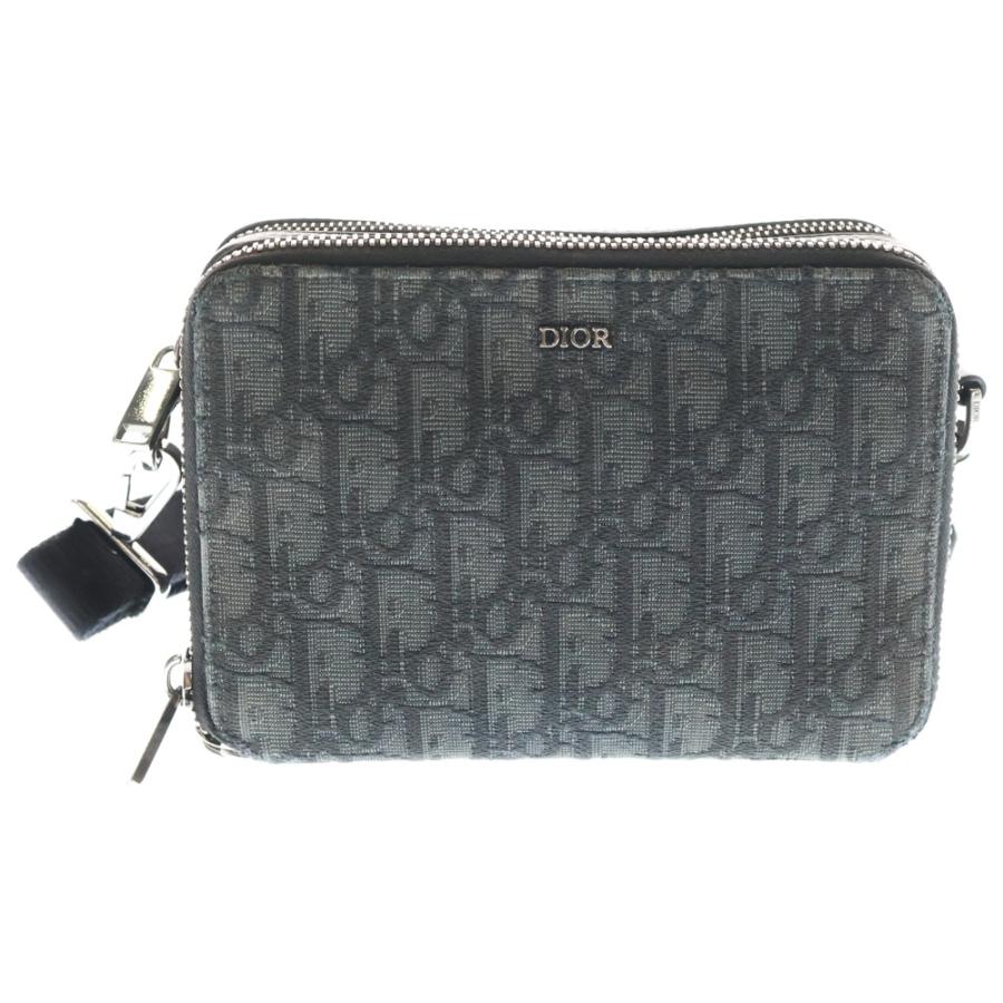 Christian Dior オブリークレザーショルダーバッグ ディオール オブリーク サドル キャンバス×レザー ショルダーバッグ