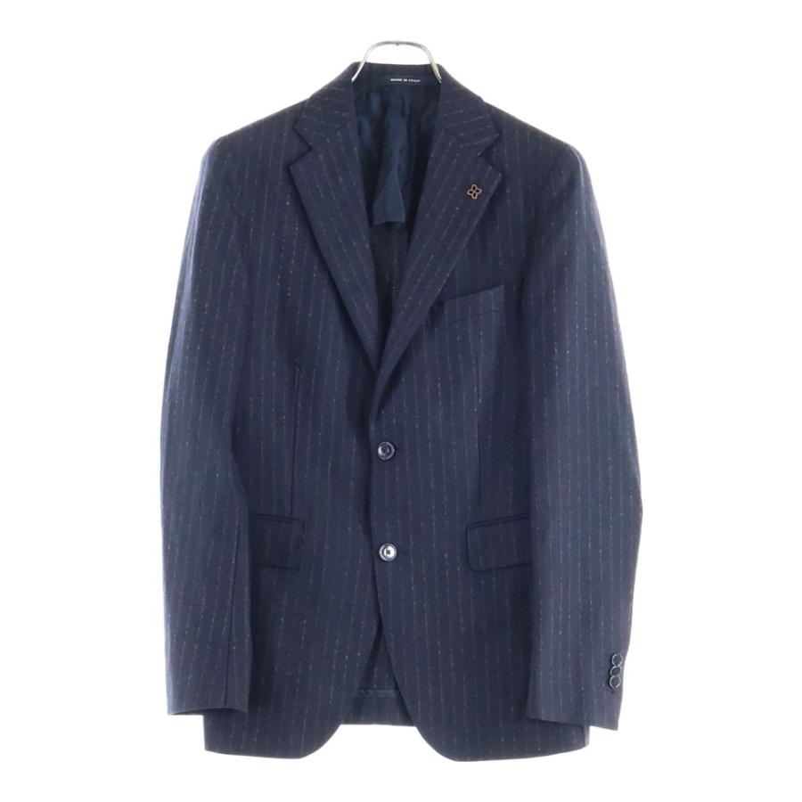 TAGLIATORE タリアトーレ スーツ セットアップ ストライプ ネイビー TAGLIATORE（タリアトーレ） ストライプ総柄 ラペルピン ウール 2B