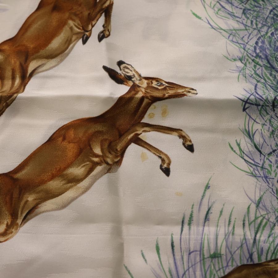 HERMES（エルメス） カレ90 ケニア シルクスカーフ ブルー×ホワイト