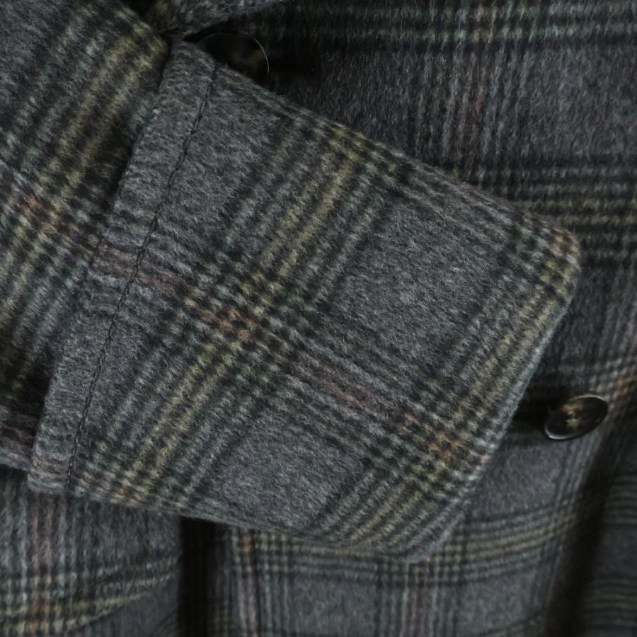 ダブルブレスト ロングコート チェスターコート ボッテガヴェネタ ロゴ 美品 BOTTEGA VENETA（ボッテガ・ヴェネタ） チェック総柄 ダブルブレスト