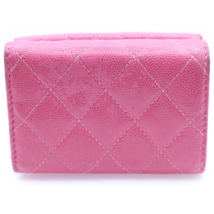 CHANEL（シャネル） マトラッセ コンパクトウォレット ピンク キャビア
