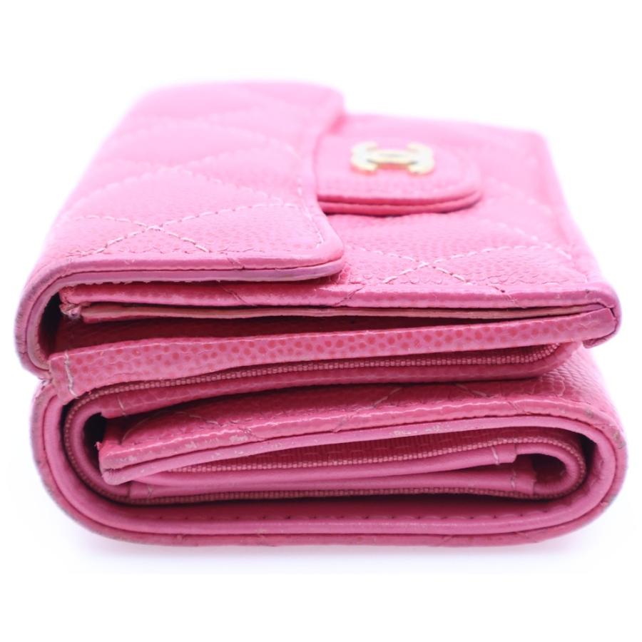 CHANEL（シャネル） マトラッセ コンパクトウォレット ピンク キャビア