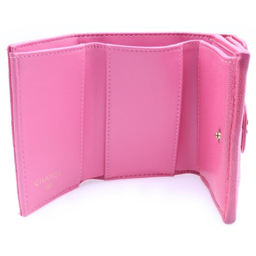 CHANEL（シャネル） マトラッセ コンパクトウォレット ピンク キャビア
