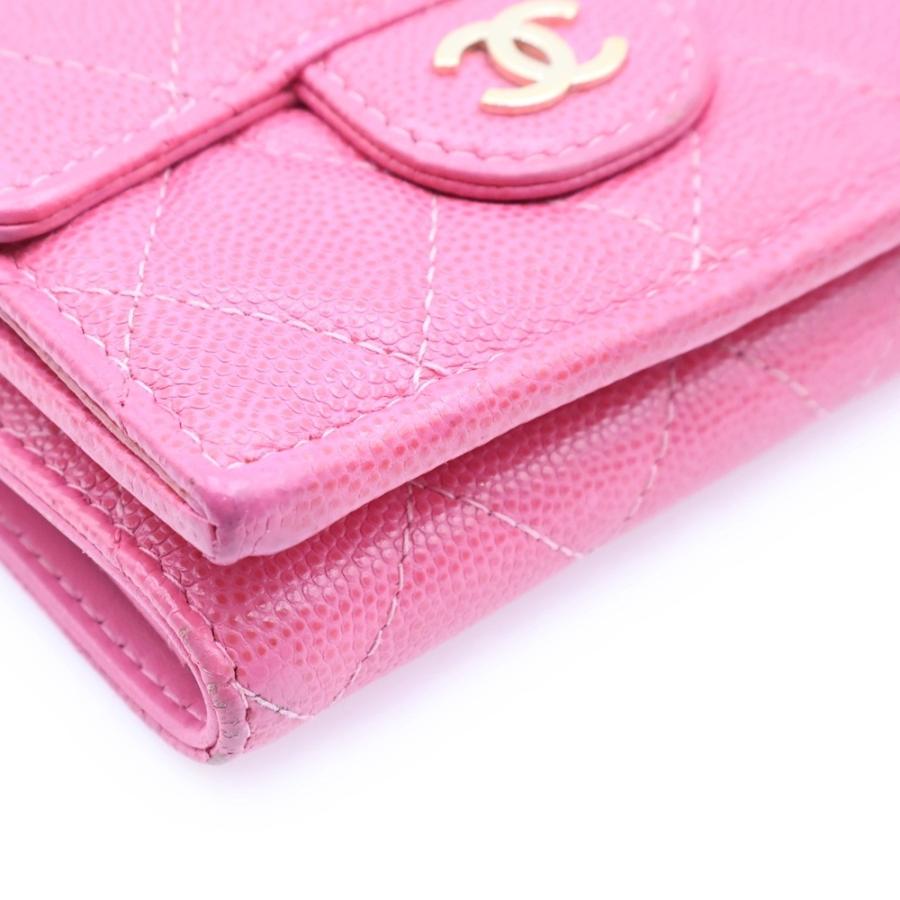 CHANEL（シャネル） マトラッセ コンパクトウォレット ピンク キャビア