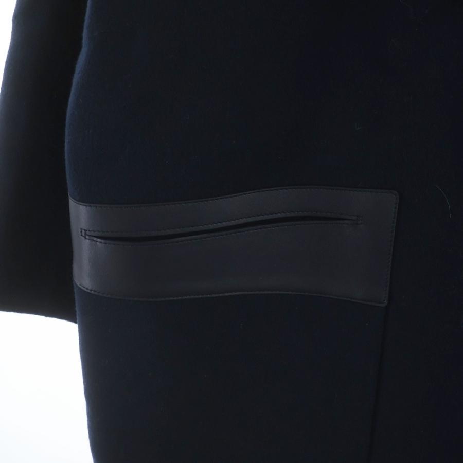 HERMES エルメス ベルト付フーデッドカシミヤコート ブルーノワール ネイビー 4H0124DBの画像