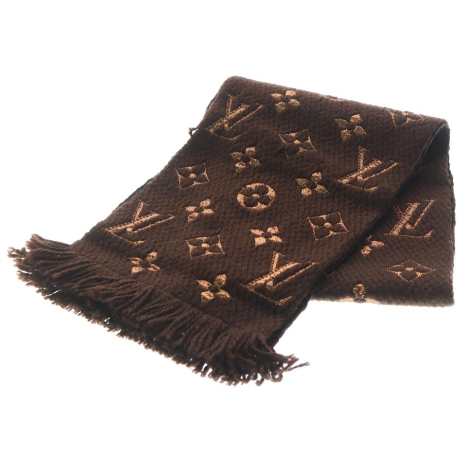 LOUIS VUITTON ルイヴィトン エシャルプ ロゴマニア シャイン ウールシルク フリンジマフラー ブラウン M71383 LOUIS VUITTON（ルイ・ヴィトン） エシャルプ ロゴマニア シャイン