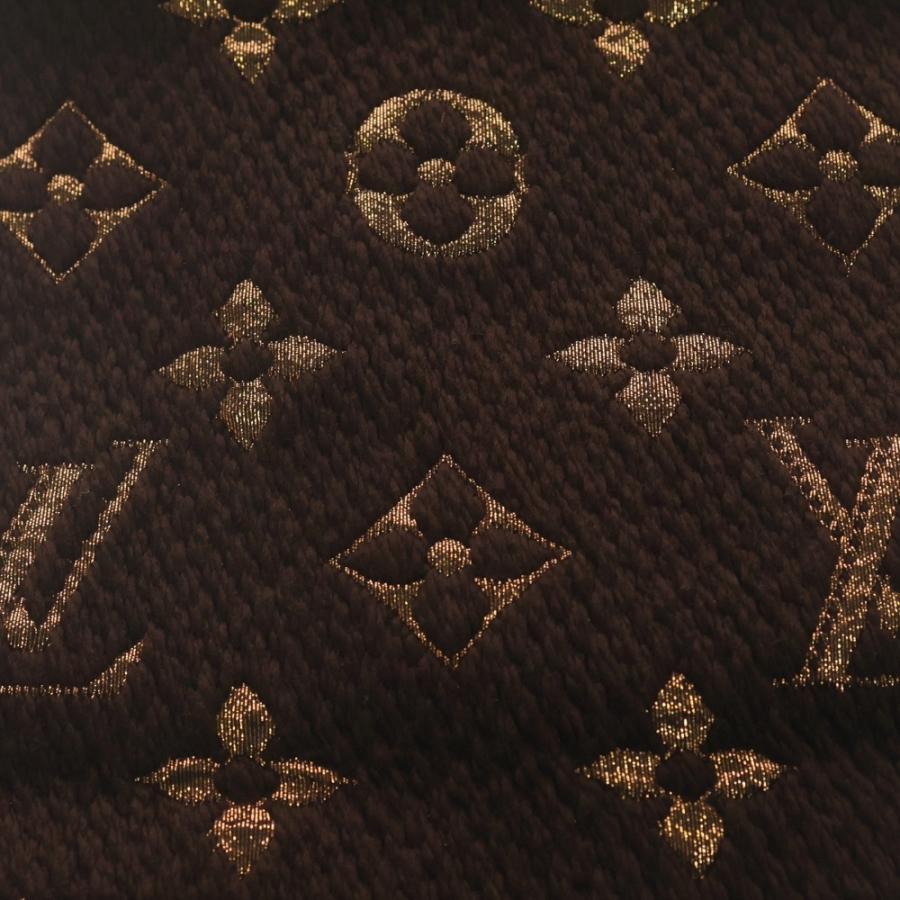 LOUIS VUITTON ルイヴィトン エシャルプ ロゴマニア シャイン ウールシルク フリンジマフラー ブラウン M71383 LOUIS VUITTON（ルイ・ヴィトン） エシャルプ ロゴマニア シャイン