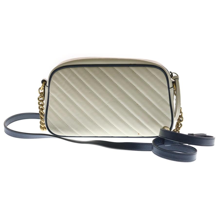 GUCCI（グッチ） GGマーモント ショルダーバッグ ホワイト/ネイビー 