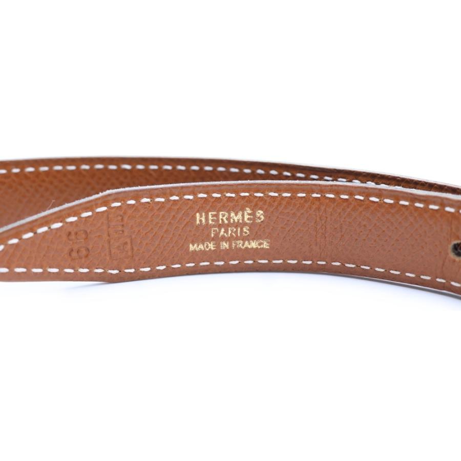 HERMES（エルメス） コンスタンスHベルト ブラック×ブラウン レザー