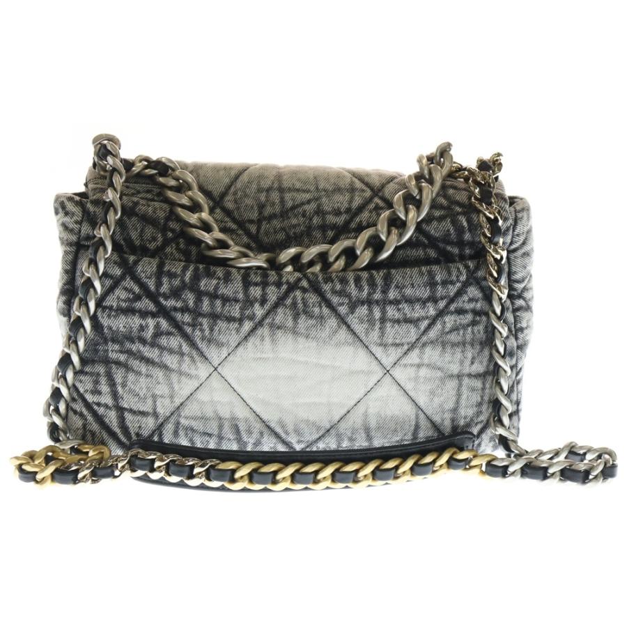 CHANEL シャネル シャネル19 フラップバッグ ショルダーバッグ グレー デニム CHANEL（シャネル） シャネル19 フラップバッグ ショルダーバッグ