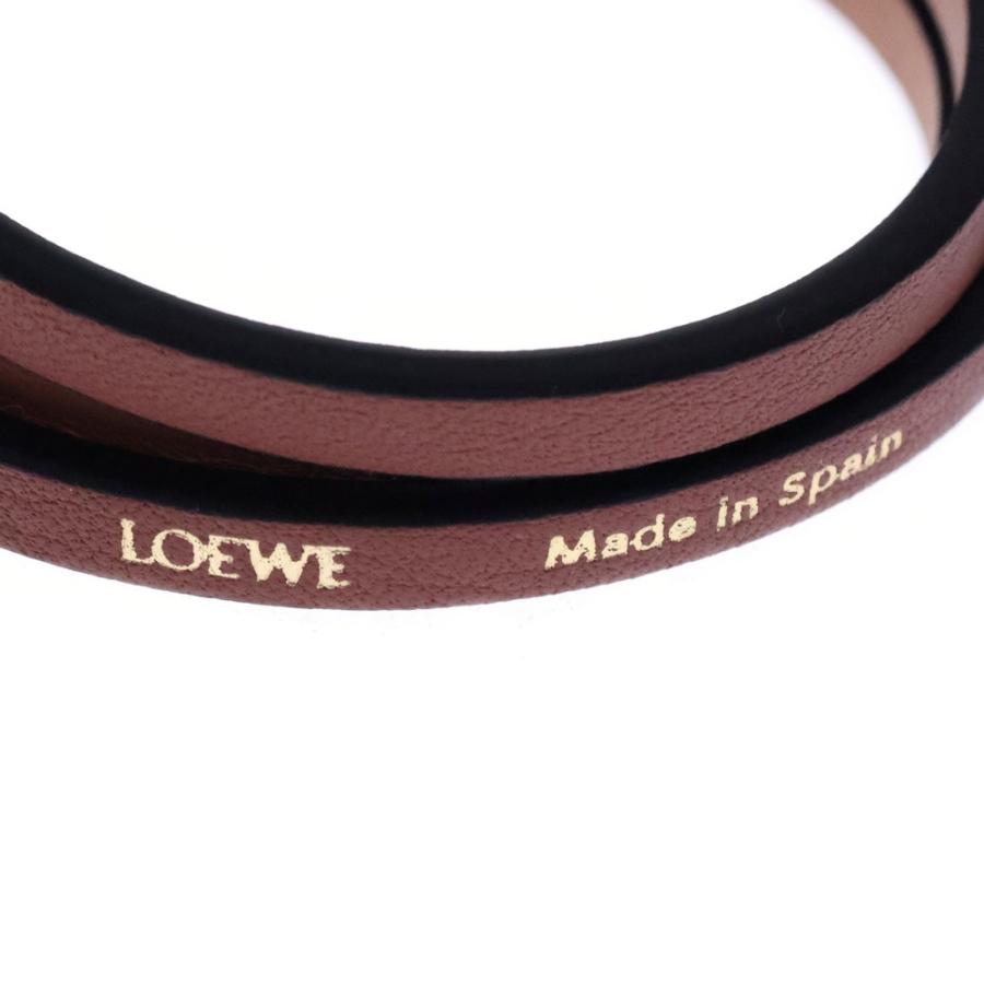LOEWE ロエベ アナグラム ブレスレット ブラウン レザー ゴールド金具_4