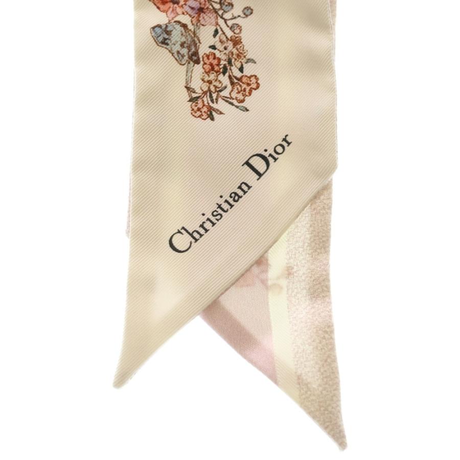 DIOR ディオール フラワー ロゴ モチーフ ツイリー ピンク スカーフ