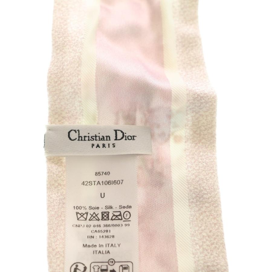 DIOR ディオール フラワー ロゴ モチーフ ツイリー ピンク スカーフ