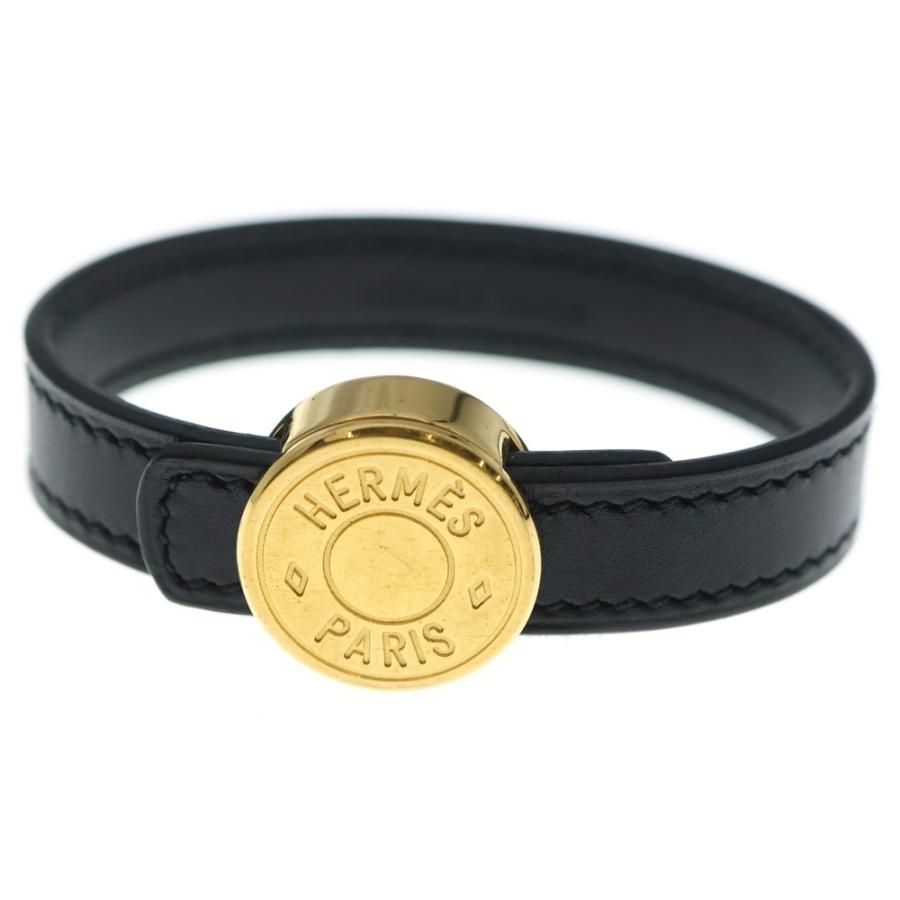 エルメス セリエ ルーピング ブレスレット ブラック　ゴールド HERMES（エルメス） セリエルーピング バングル ブレスレット ブラック