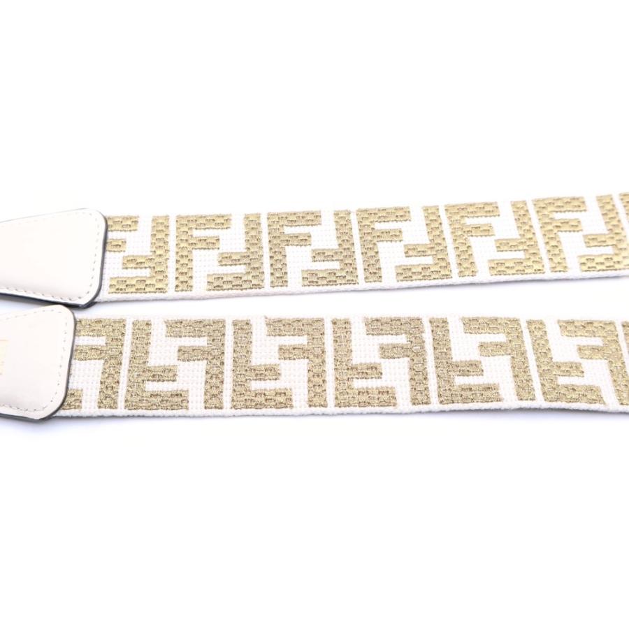 FENDI（フェンディ） ズッカ ショルダーストラップ ベージュ×ゴールド 
